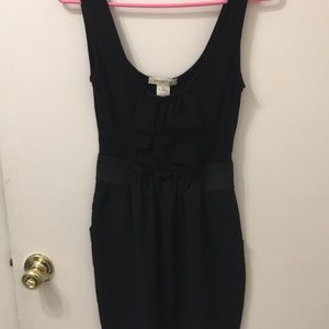 Simple Black Dress with Ruched Band & Pockets!!!